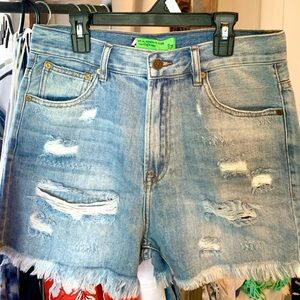 FREE PEOPLE Sr vs Sandrine Rose “Rock” Denim Shorts